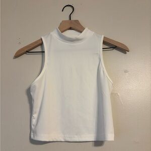 SHEIN Cream Ribbed Sleeveless Top